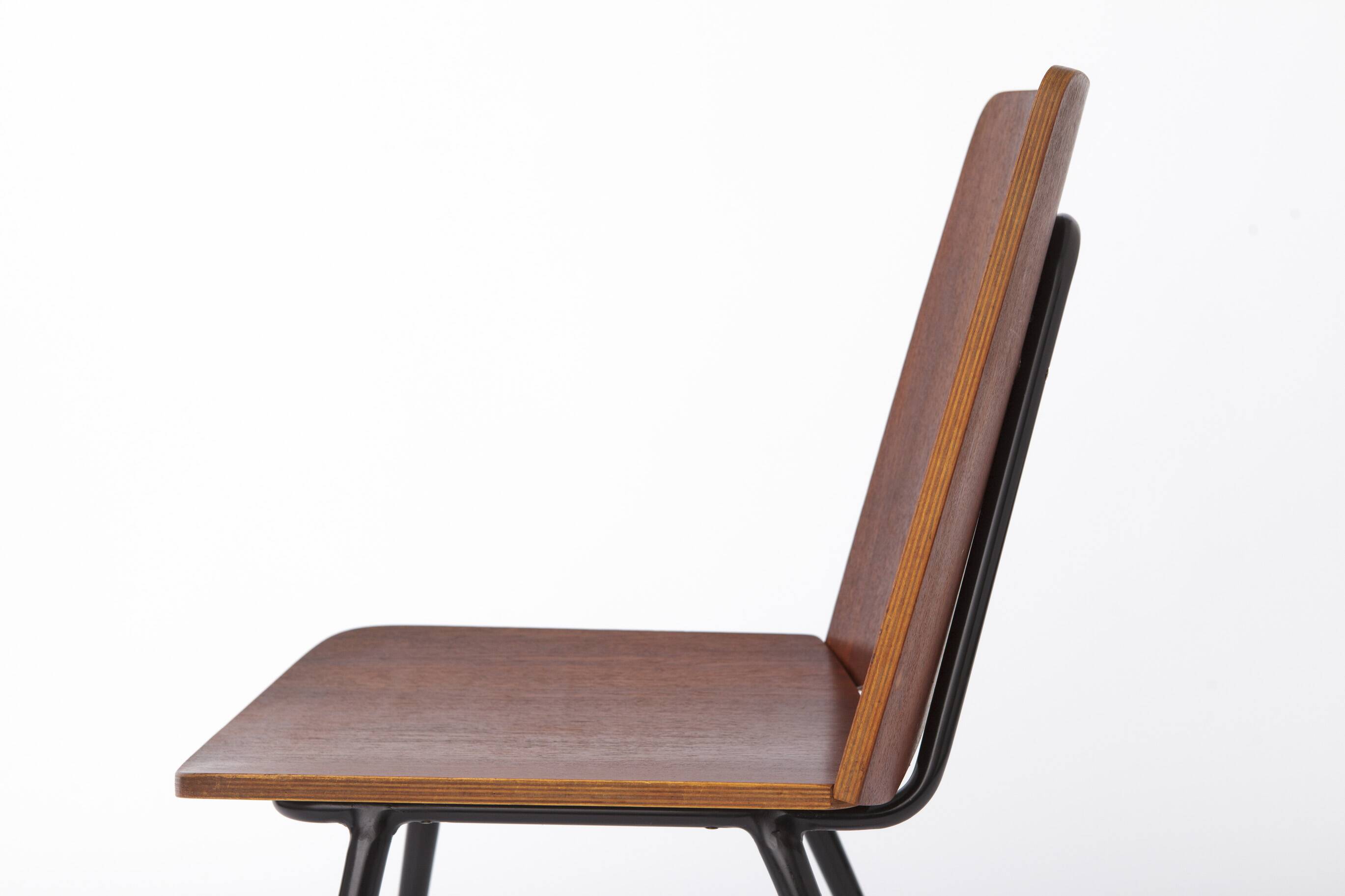 Mid Century Danish Chair 1950s Teak Plywood Chair, Scandinavian Vintage