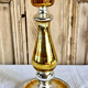 Old candle holder XIX gilded mercurized eglomised glass