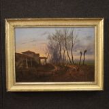 Antique French Painting Landscape From 19th Century