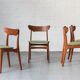 Set of 4 dining chairs by Schiønning & Elgaard with green seat