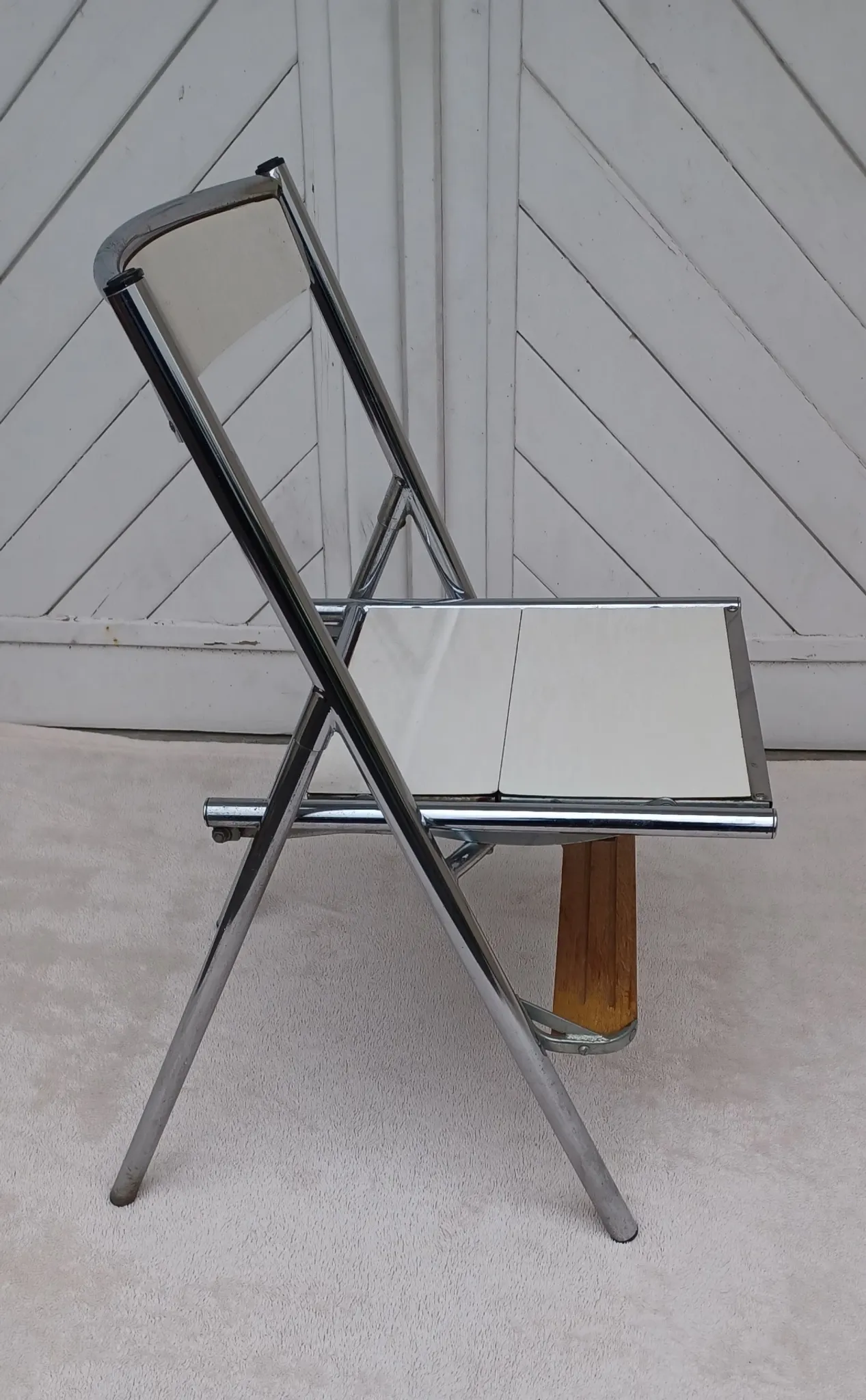 Wood and formica step stool chair