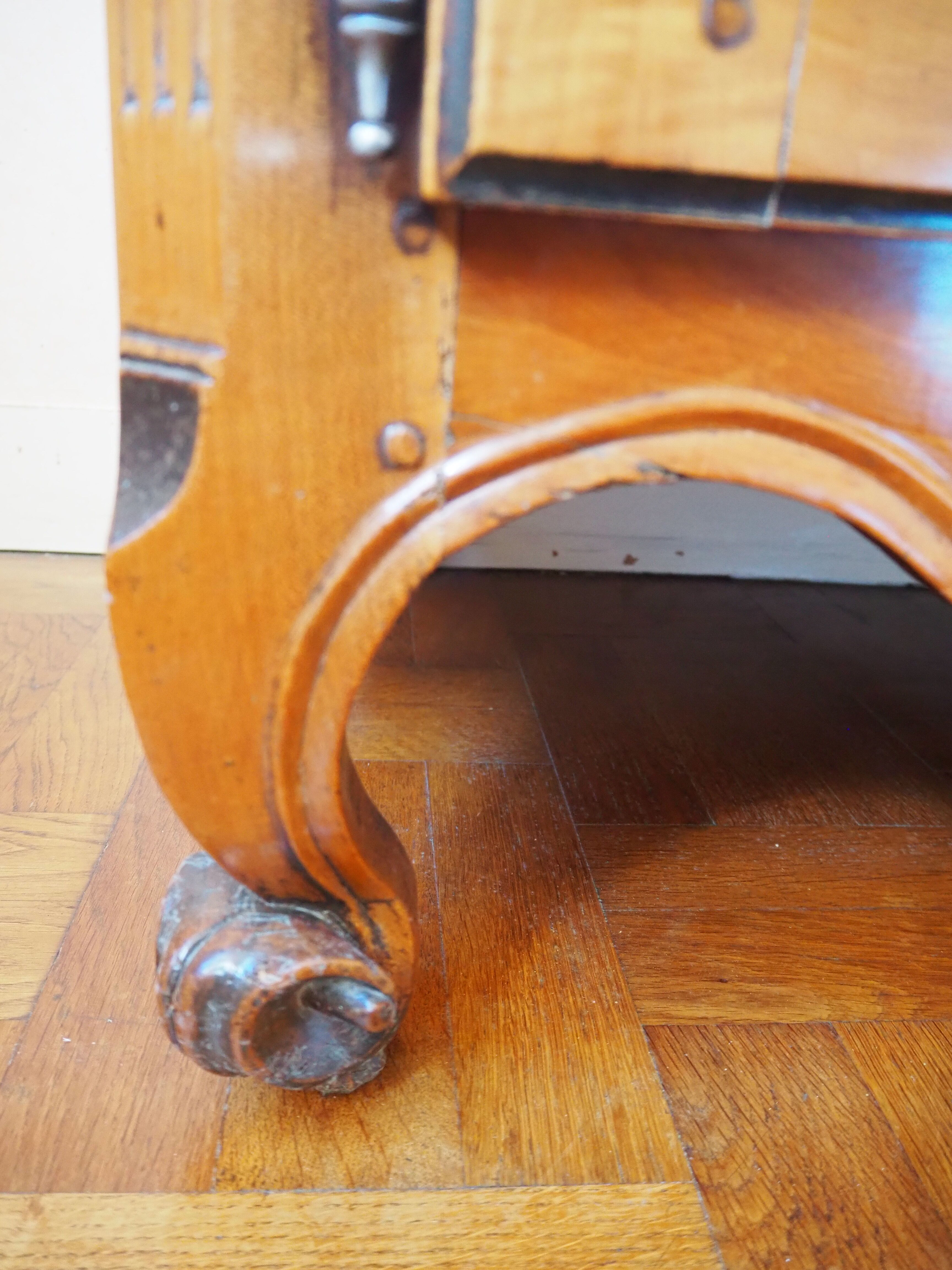 Old Louis XV low buffet in solid wood, cherry