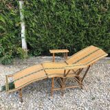 Rattan lounger with foot rest