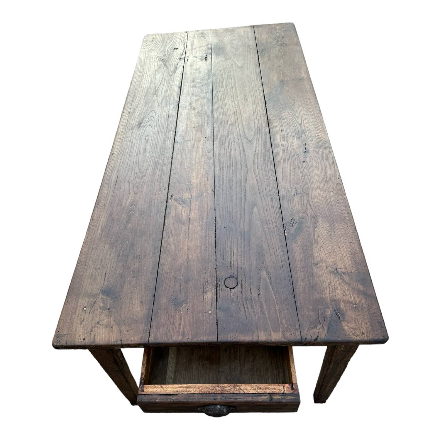 Oak farm table with 2 drawers 19'S