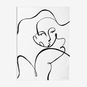 "Figure divine" - Fait main à l'acrylique noir en édition limitée par Atelier Agapé
