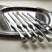 Lobster Platter and SIX Lobster Forks. Lobster Serving Set.