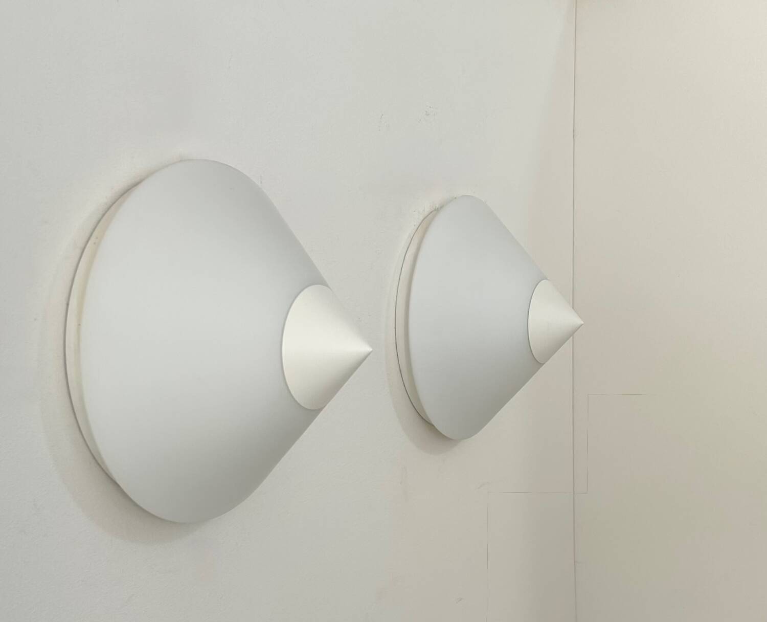 Pair of vintage Limburg wall lights, metal and opaline, Germany 1970