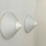Pair of vintage Limburg wall lights, metal and opaline, Germany 1970
