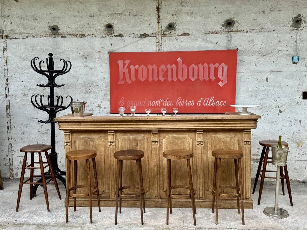 Old oak restaurant bar counter from the early 20th century