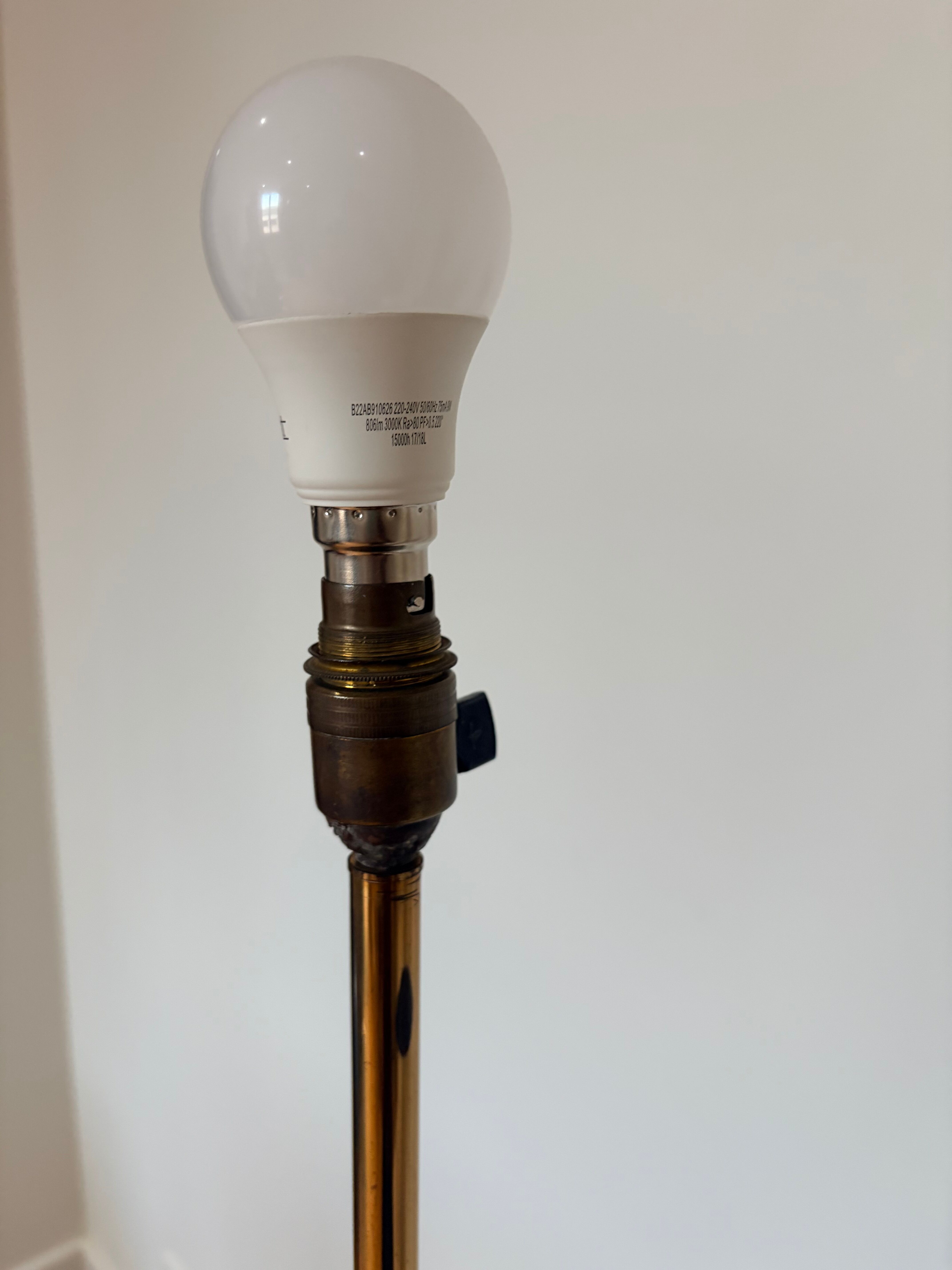 Art Deco lamp brass and black glass 260415