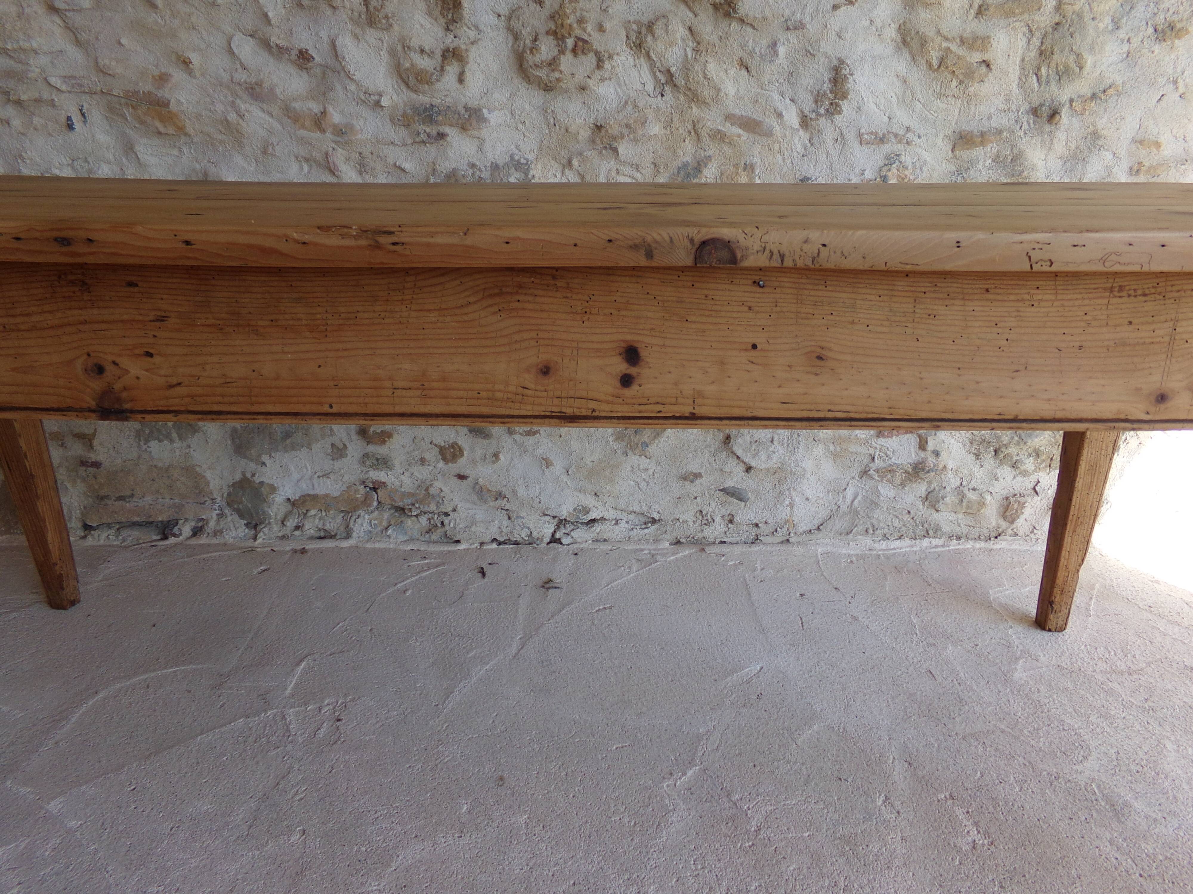 Farmhouse table in raw wood