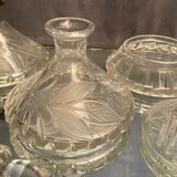 Bohemian crystal set with carved decoration