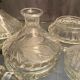 Bohemian crystal set with carved decoration