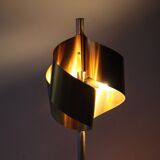 Italian Floor Lamp in Brushed Steel and Brass, 1970s