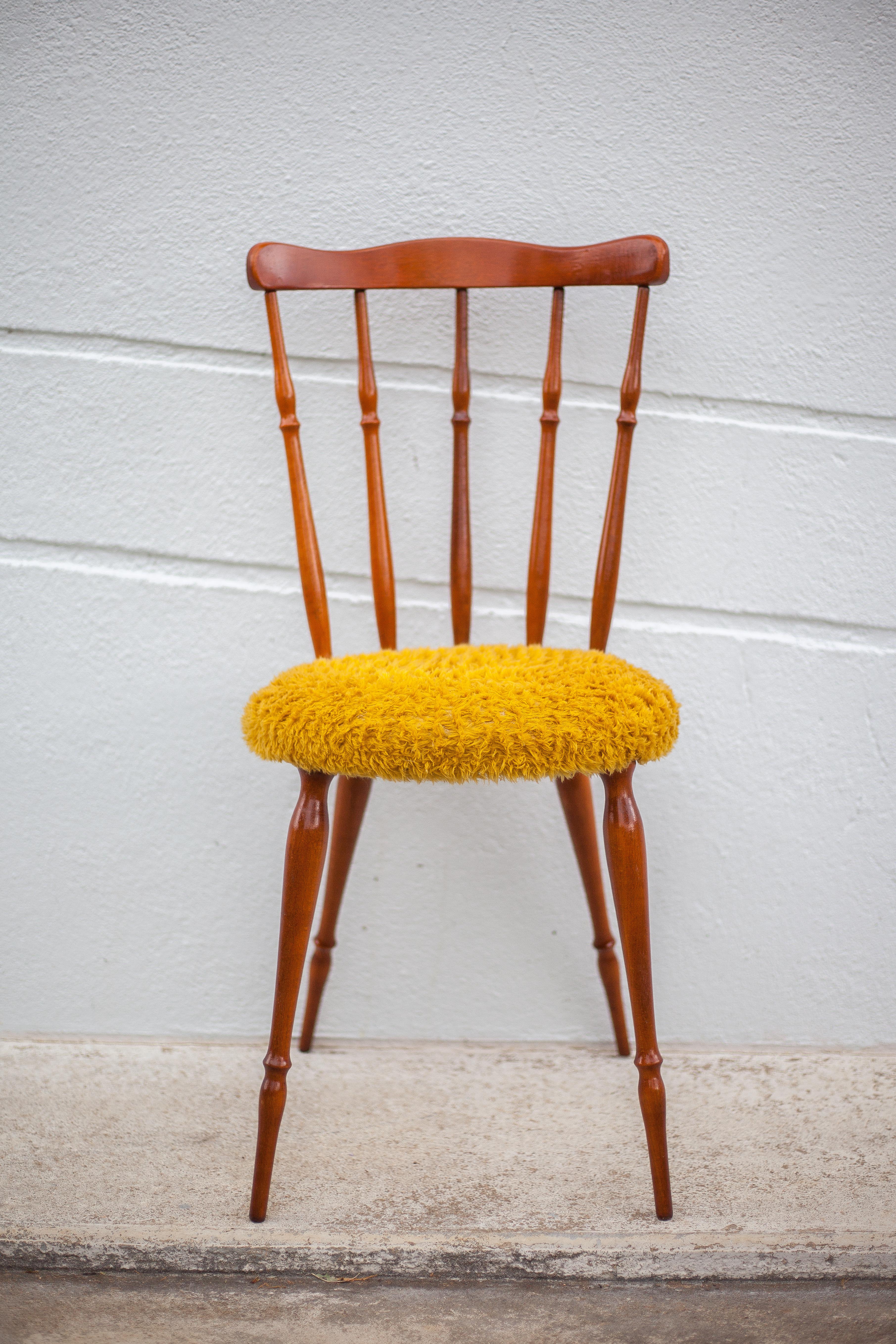 Wooden chair seat mustard mustard, western chair, saloon chair, living room, bedroom