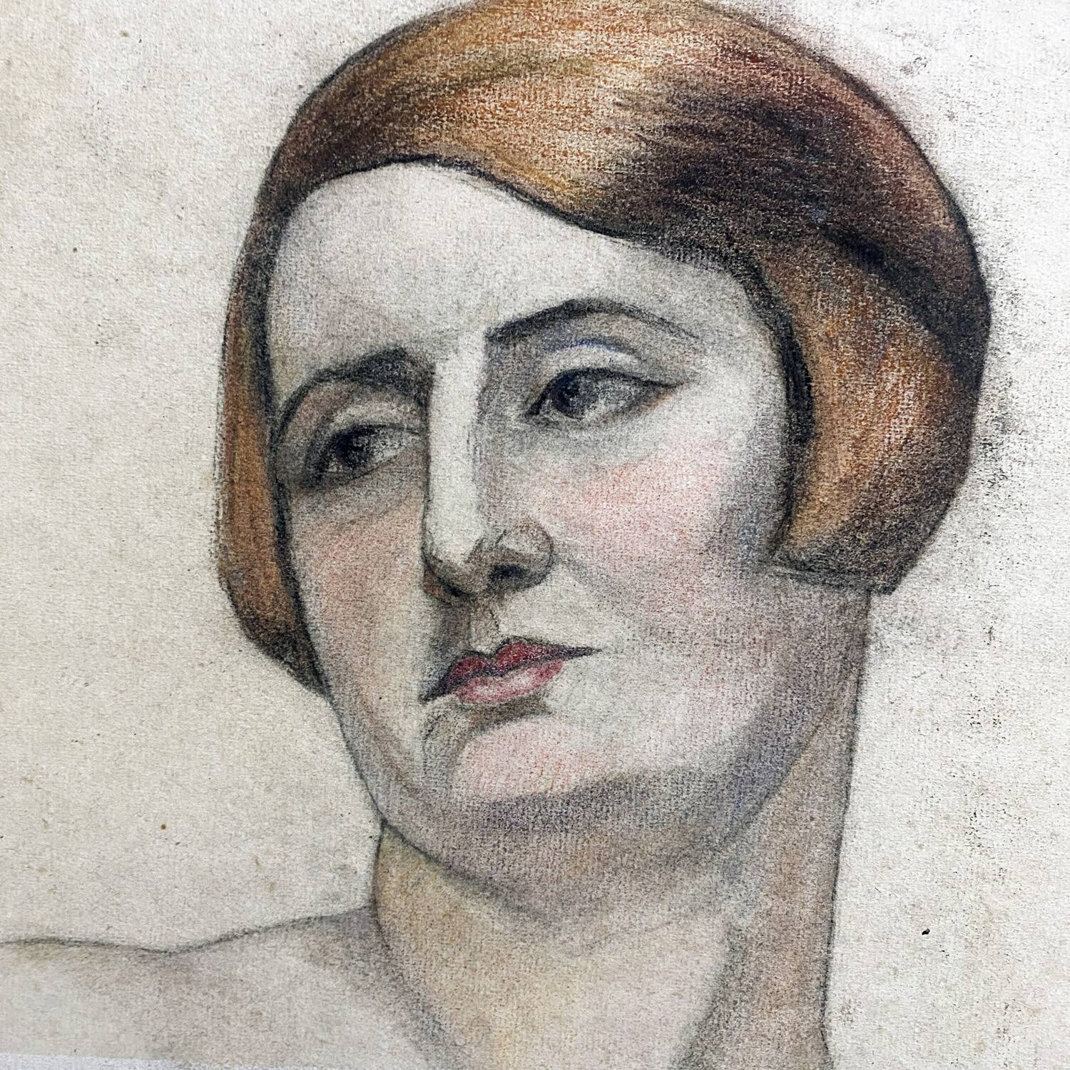 Drawing 1928 "The red-haired woman"