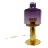 Lampe scandinave Hans-Agne Jakobsson laiton et verre violet B 102