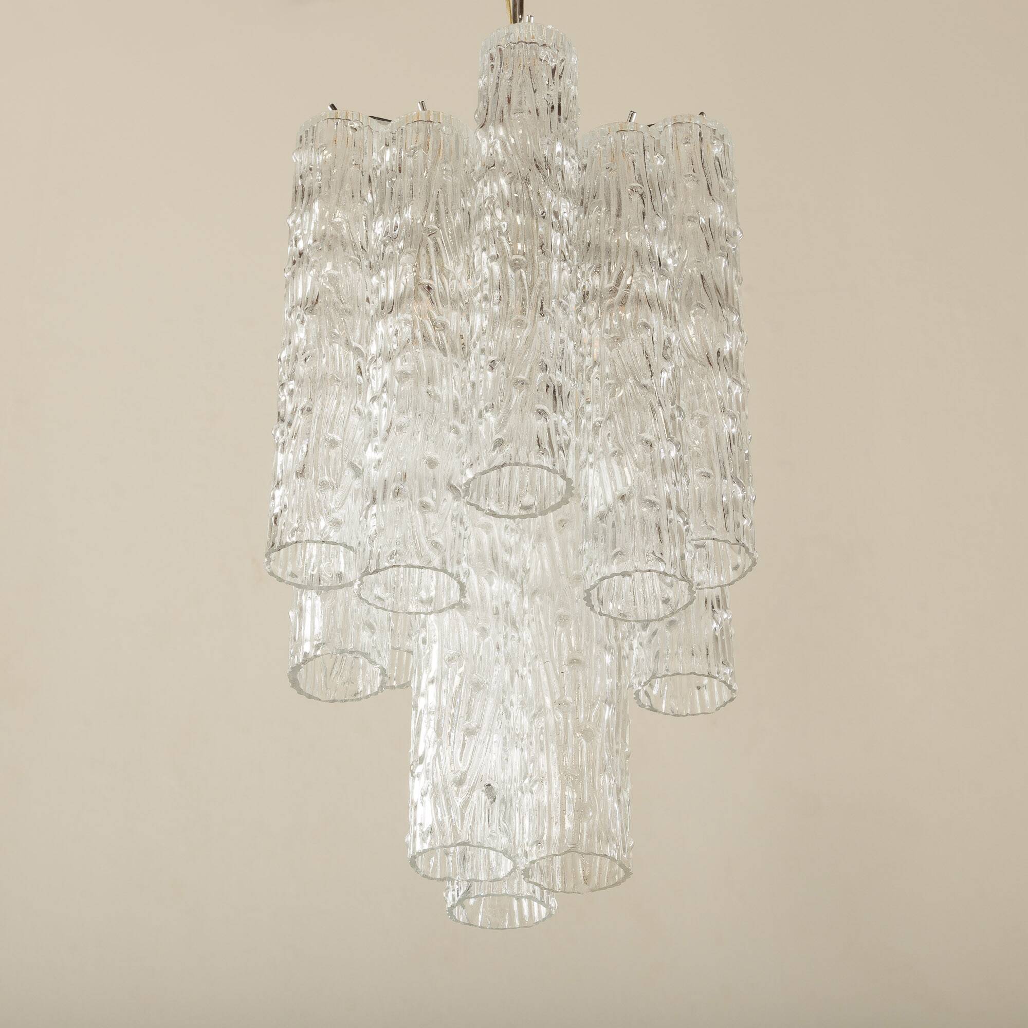 Chandelier en verre Tronchi de Venini, années 1970