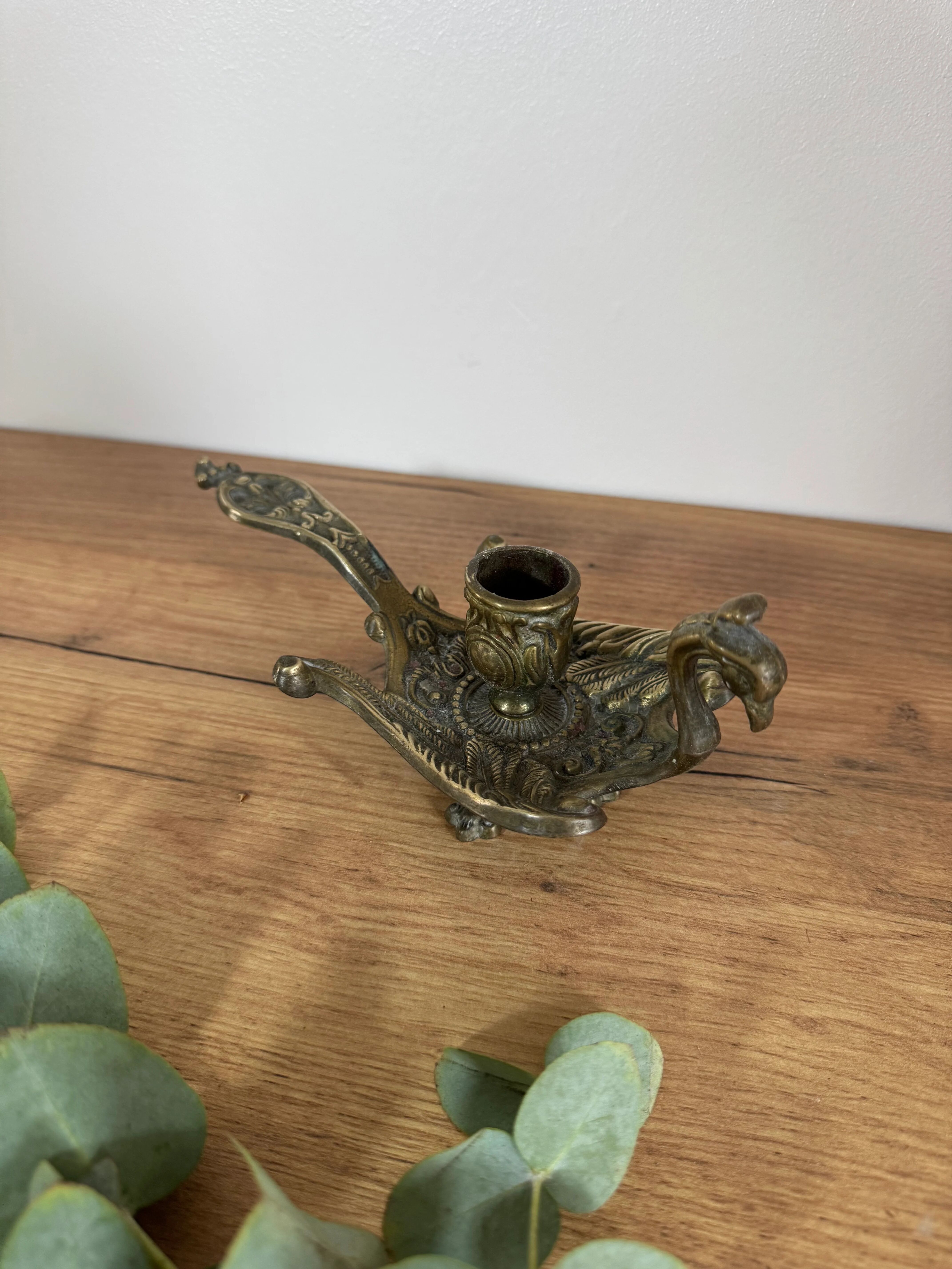 Phoenix hand bronze candlestick