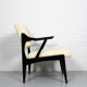 Set of 2 vintage armchairs with merino wool upholstery