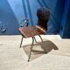 Set of 8 wenge wood chairs and gray green steel