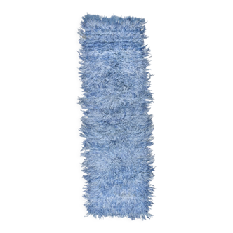 3x9 blue vintage runner rug 85x290cm