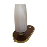 Lampe veilleuse socle forme libre tulipe verre vintage 50/60