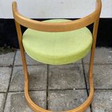 Mid century pine half circle chair