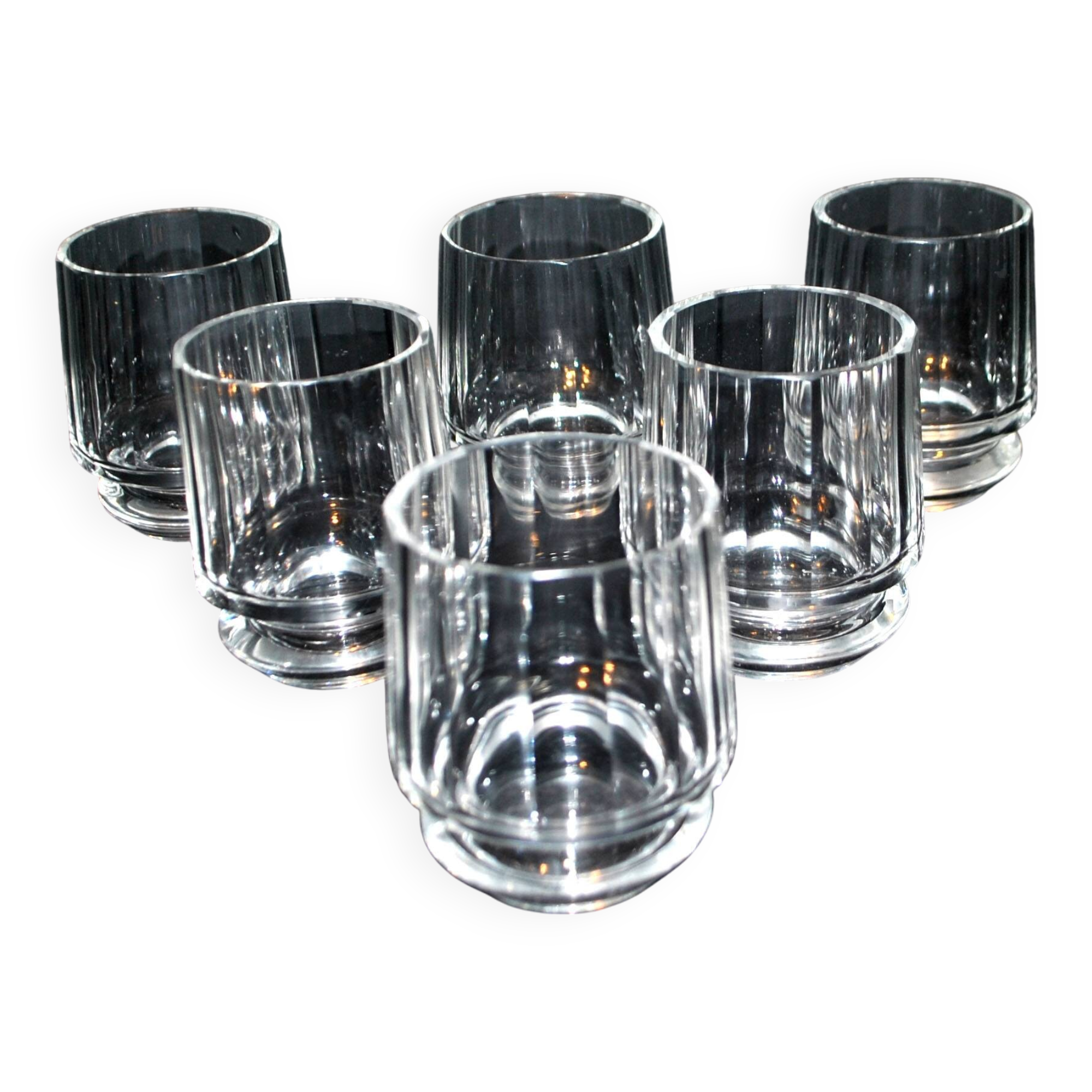Set of 6 ART DECO glasses cut glass alcohol tumbler Czechoslovakia