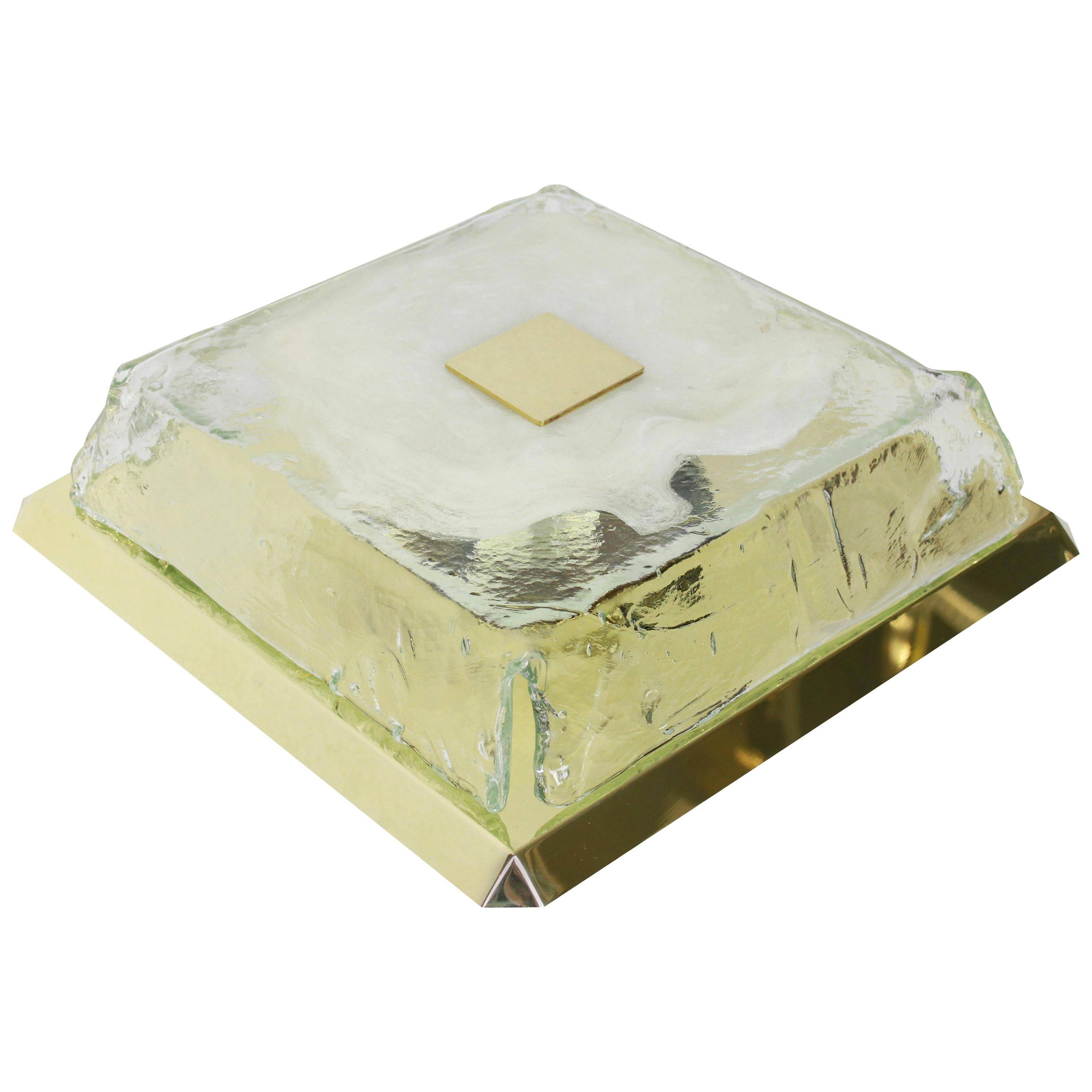 Square ceiling light Kalmar in organic Murano glass, Austria, 1960s.