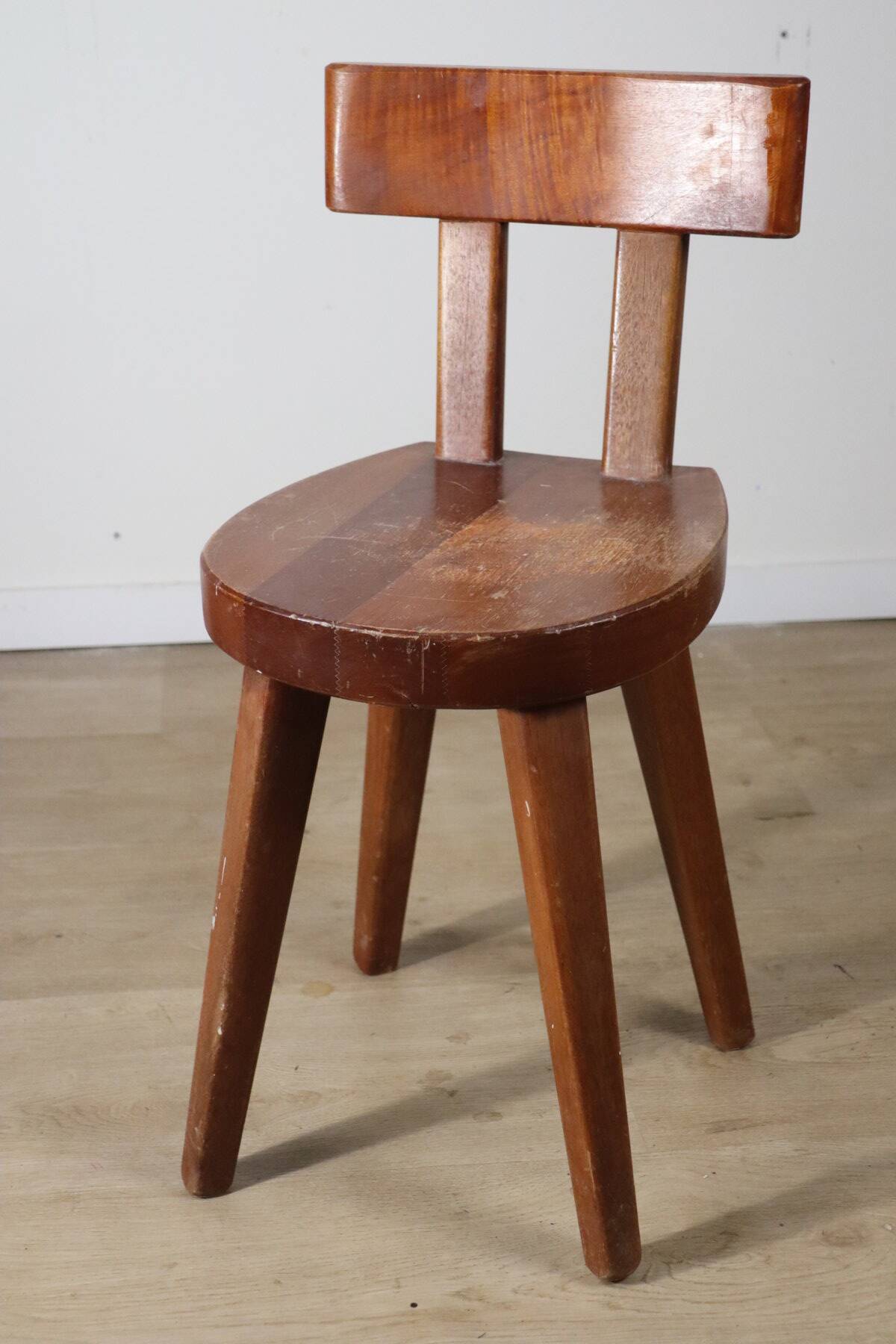 Chaise en acajou par Christian Durupt - Méribel - 1960