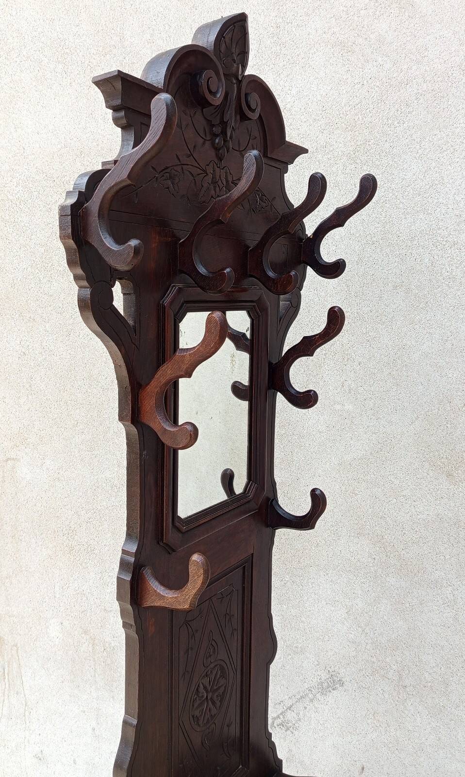 Louis XV Oak Coat Rack Hall Stand 19th Century