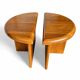 Solid oak matching side / coffee tables / 1970s