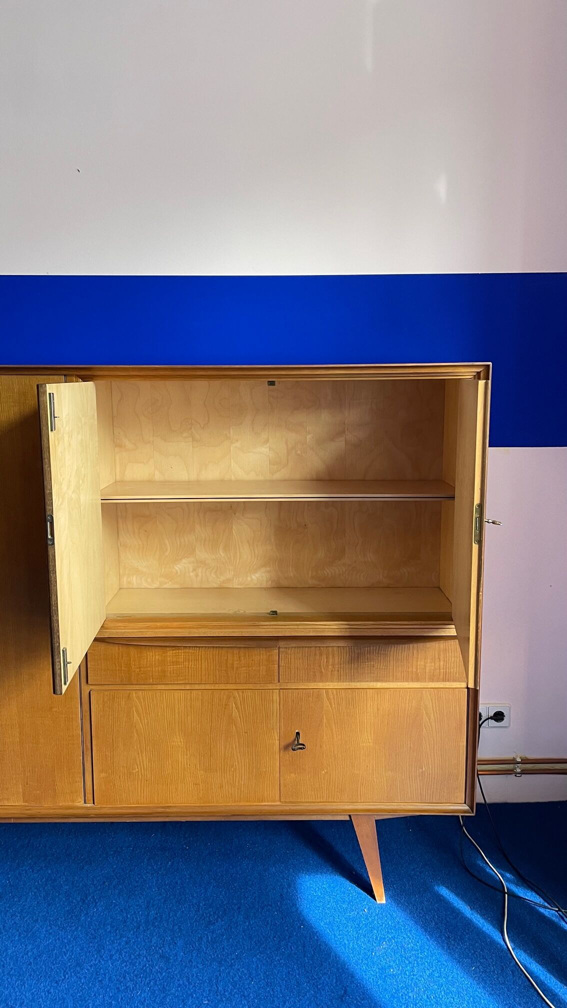 Highboard, living room furniture teak 60s vintage Danish