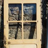 Porte d'entrée en chêne vitrée (4 carreaux)