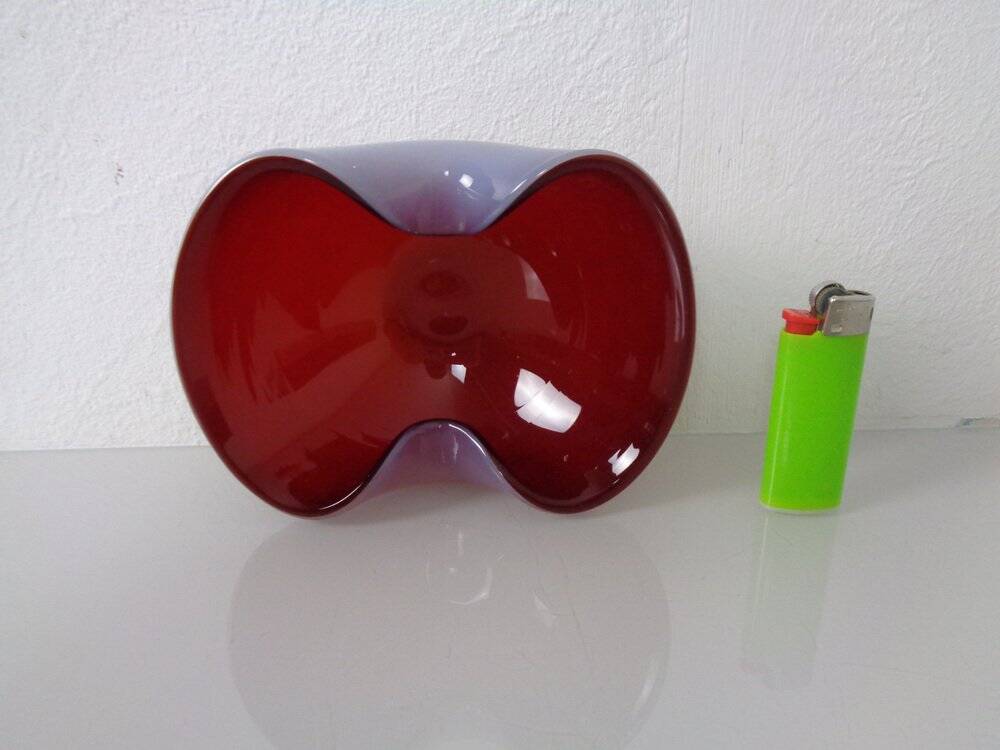 Red and Lilac Sommerso Murano Glass Bowl or Ashtray, Italy, 1960s