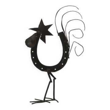 Folk art sculpture, metal rooster, 1950s. Height: 36.5 cm