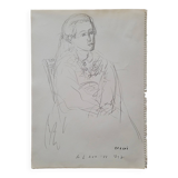 Drawing by Nagao Usui: portrait of a woman