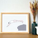 Illustration A4 naiade no. 6/8 brittany bather sea