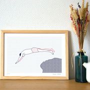 Illustration A4 naiade no. 6/8 bretagne baigneuse mer