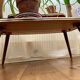 Table arbre porte-plantes vintage en formica et bois pieds compas circa 1960