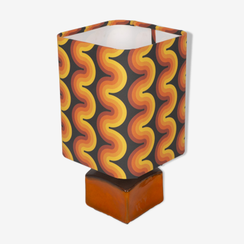 Lampe de table orange et brune