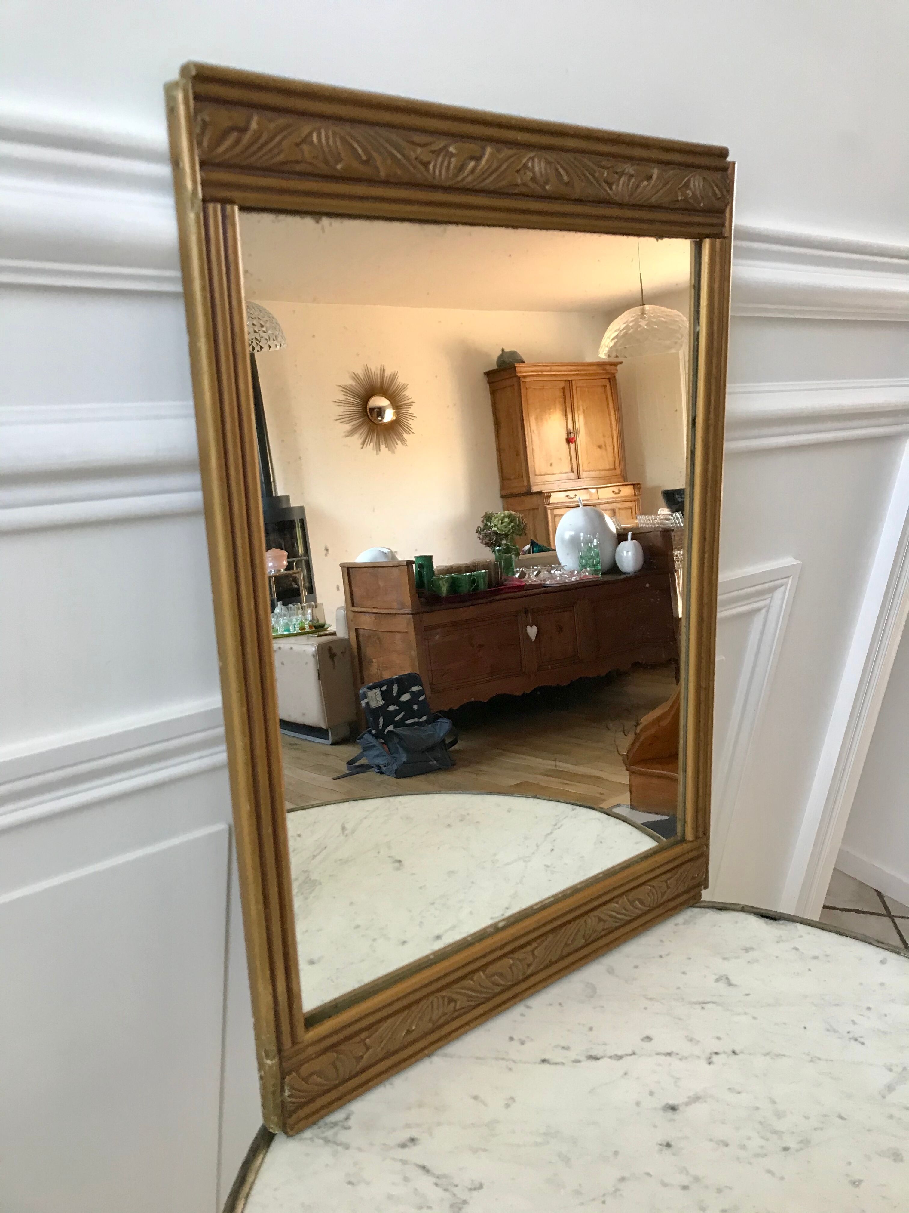 art deco mirror top gilded 30s