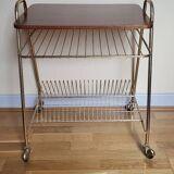 Rolling vinyl storage trolley