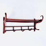 1900 Art Nouveau curved wood cloakroom