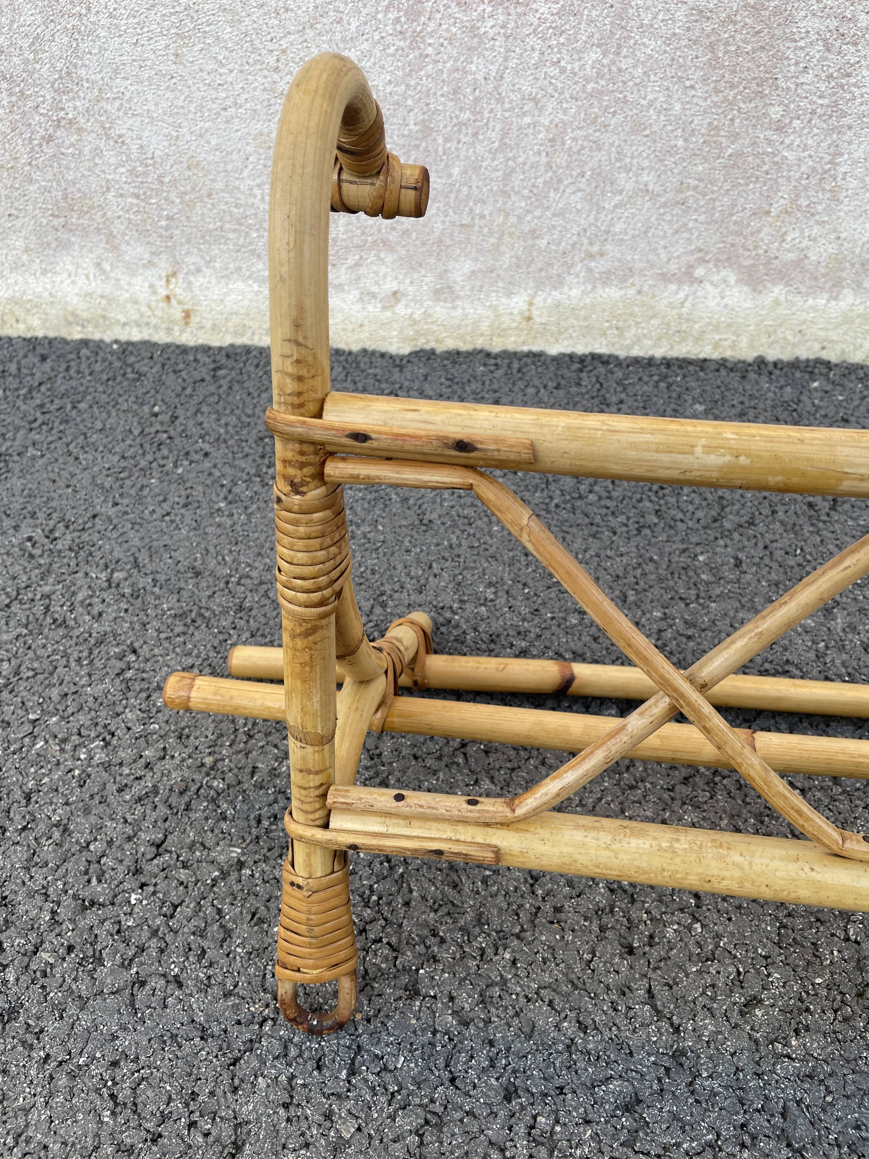 Rattan coat rack