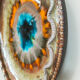 Vintage ceramic wall art bowl 'colorful fat lava'