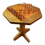 Table d'échecs artisanale en bois