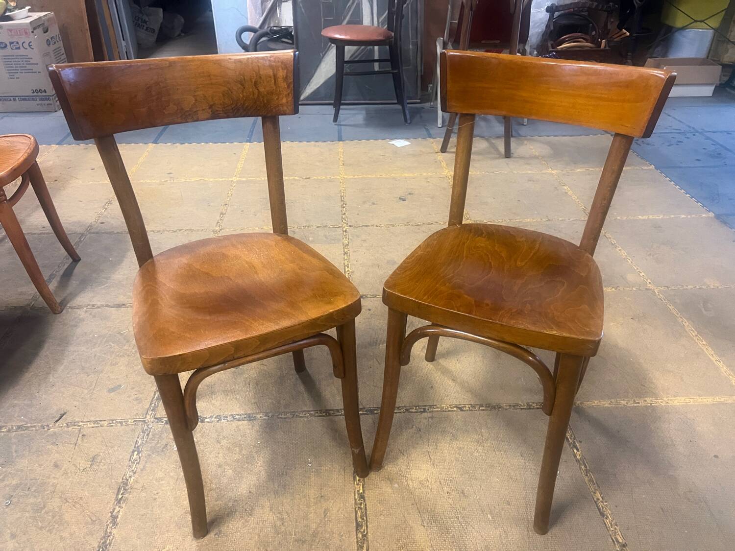 Pair of old bistro chairs