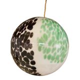 Contemporary Green and Black Murrine Sphere in Murano Glass